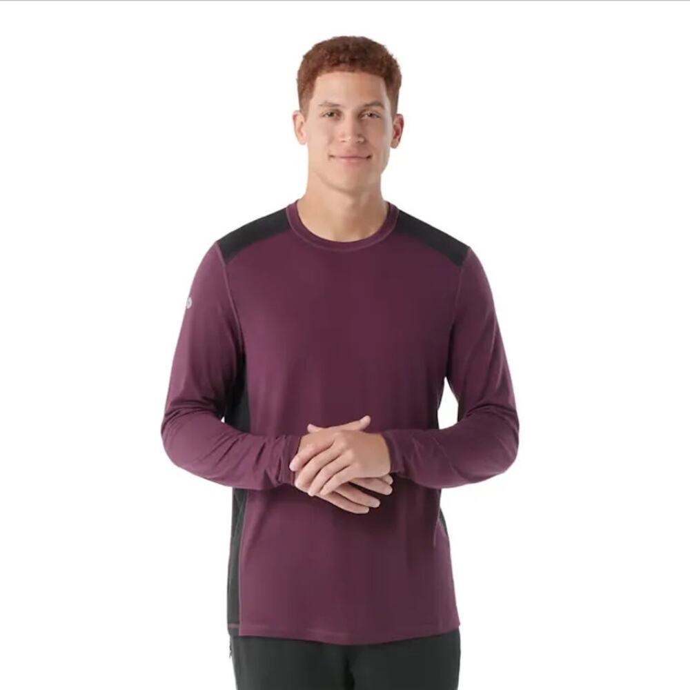 Smartwool Active Long Sleeve Merino Wool Blend Tech Shirt XL Eggplant Purple